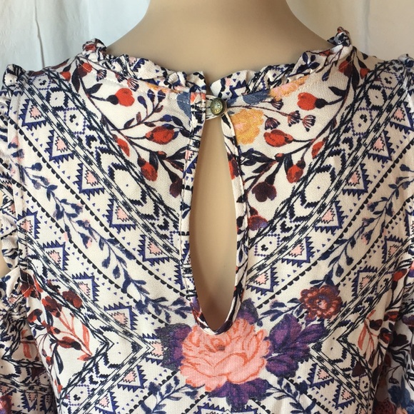 Boho Cold-Shoulder Short Festival Dress or Tunic Xhilaration - Picture 6 of 9